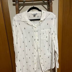 Old Navy Button Up Cactus Shirt Size Large